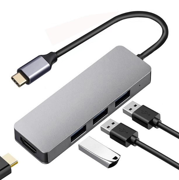 USB 集線器 – USB Type C 接 HDMI + USB 3.0 + USB 2.0 x 2